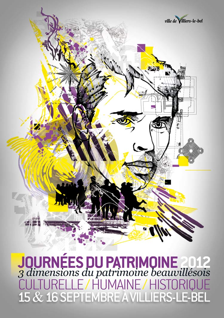 a poster graphic design made by alex kanos for patrimony days in villiers le bel