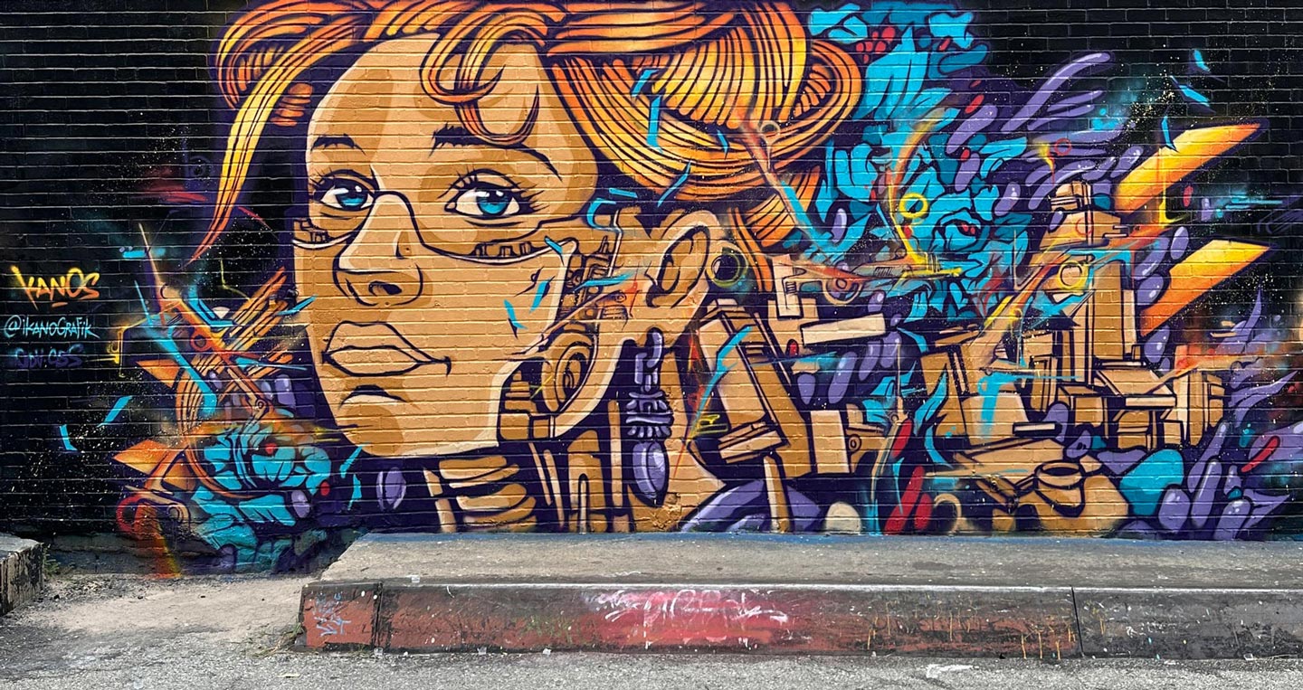 a street art piece made by alex kanos in kansas city