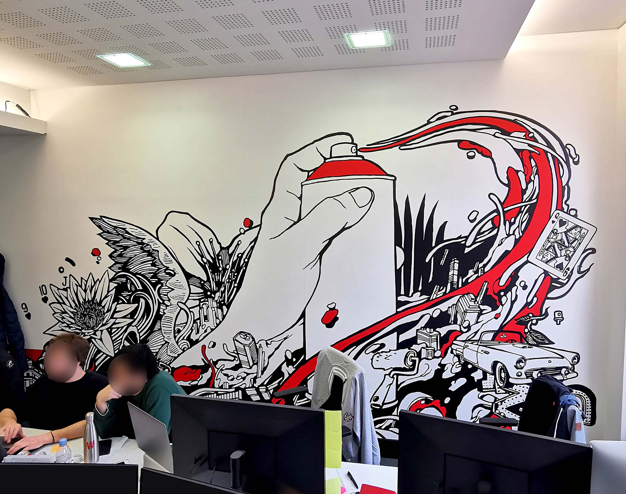 a wall made by alex kanos in winamax office