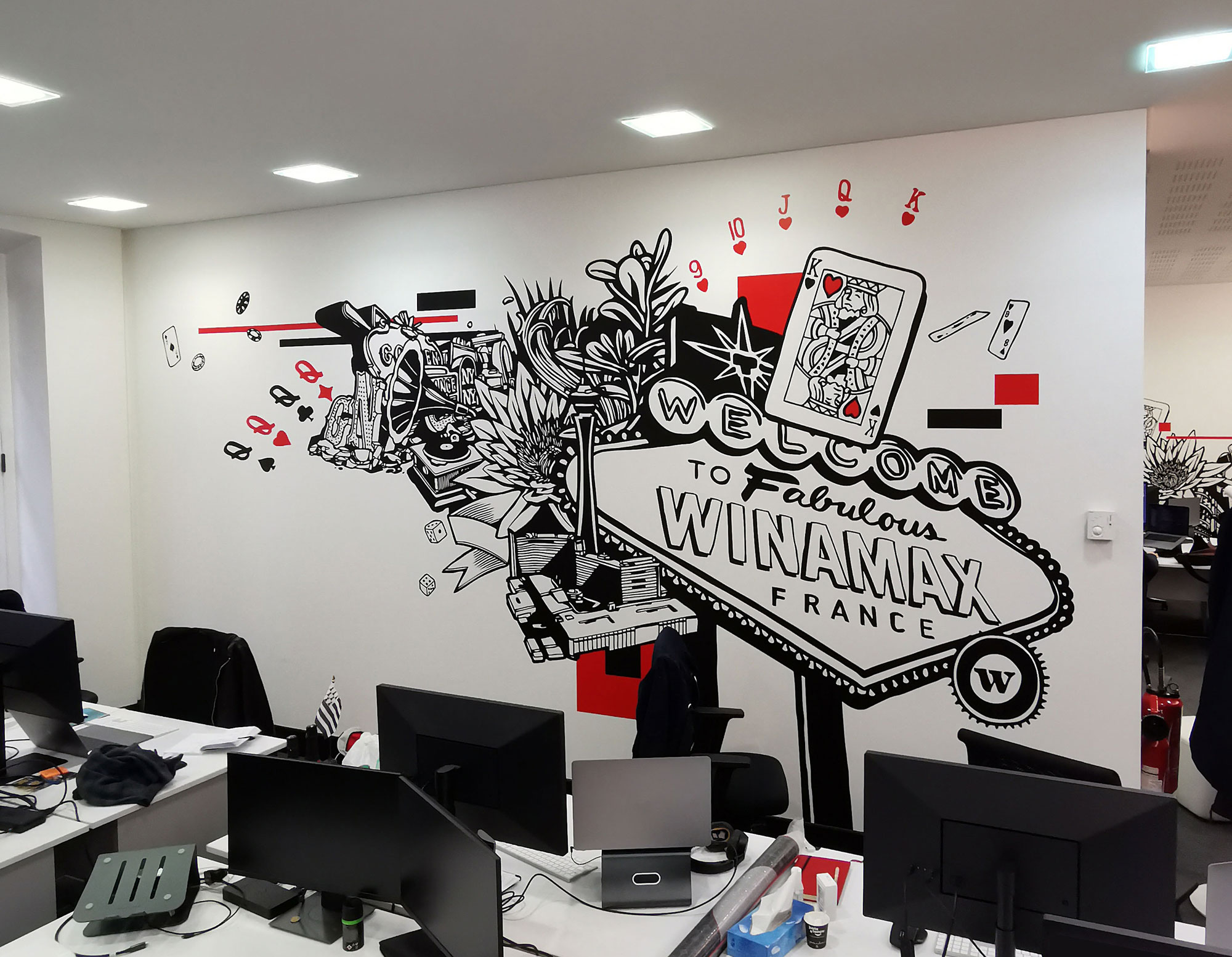 a wall made by alex kanos in winamax office